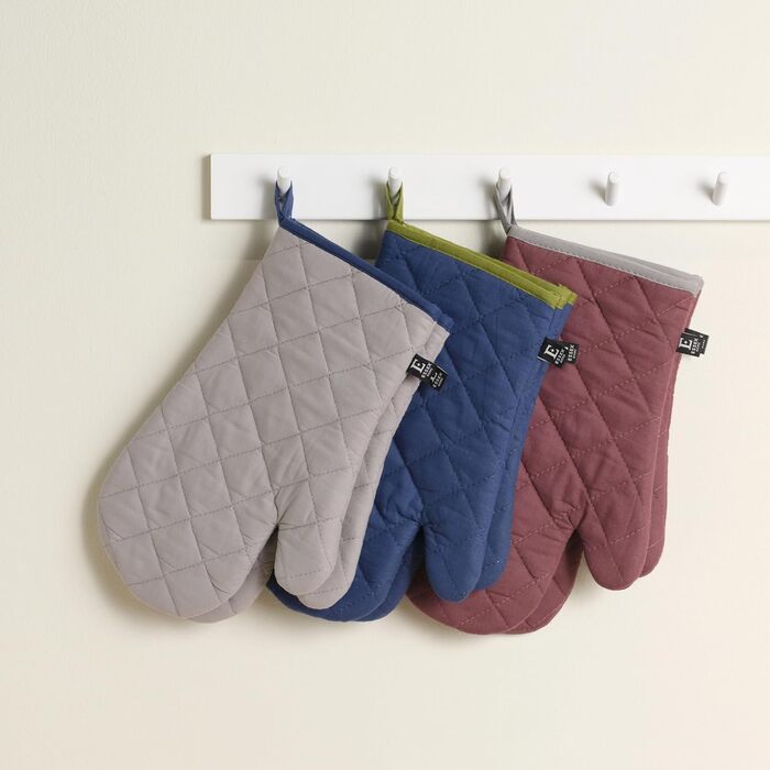 Рукавички для духовки 19 x 30 см, набір 2 предмети, бордовий Basic ESSEX