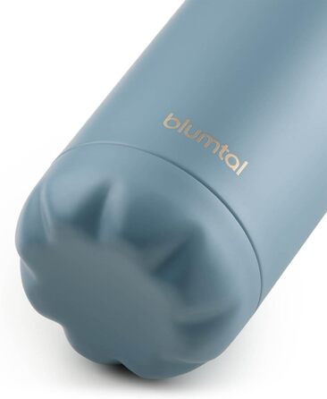 Пляшка для води Blumtal з нержавіючої сталі - Герметична ізольована пляшка - Пляшка для води без бісфенолу А для гарячих та холодних напоїв - Двостінна ізольована пляшка - Ізоляційна пляшка, стійка до іржі, дерево/срібло (05 - Голубиний сірий - Сіро-блаки