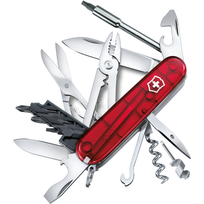 Ніж Victorinox Cybertool M 91мм/34функ/черв.прозор