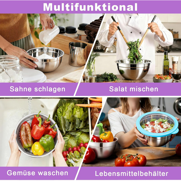 Набір мисок для змішування з нержавіючої сталі 5 шт Homikit