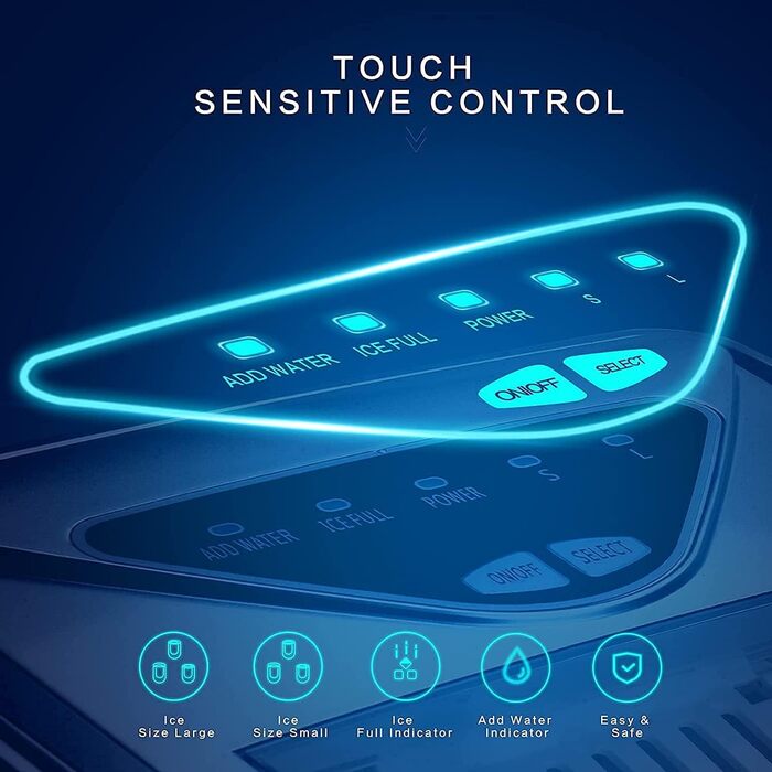 Ледогенератор с самоочисткой 9 кубиков за 6 минут серебряный FOOING