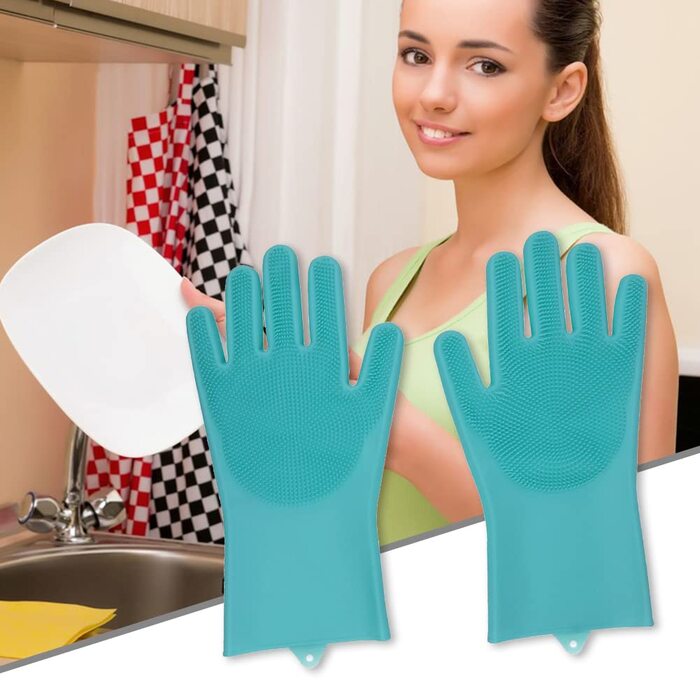 Рукавички для миття посуду 16 x 34 см Helweet