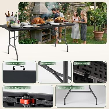 Складной фуршетный стол 152 х 70 х 74 см черный Sekey