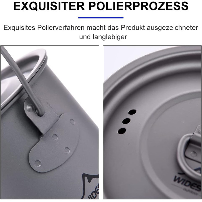 Велика чашка для кемпінгу 750 мл widesea