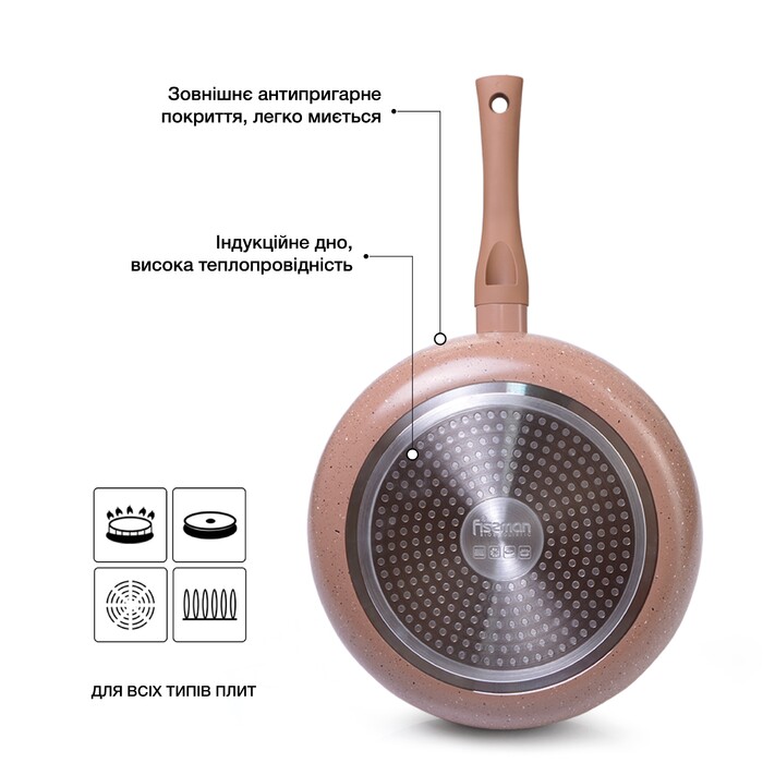 Глибока сковорідка Fissman LATTE 20 см (4958)