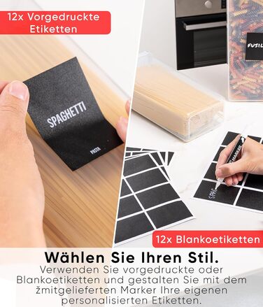 Набор из 4 контейнеров для хранения 2,8 л, прозрачный/черный Deco haus