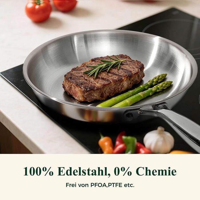 Набір сковорідок з нержавіючої сталі 20/26/30 см Terlulu