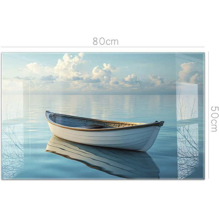 Кухонний фартух timalo зі скляним виглядом Північне море, очерет, захід сонця, океан, солома 2-мм акрилове скло Бризкозахисна стінка для плити, скляний кухонний фартух, акрилові скляні стінові панелі, захисна панель для фартуха (80 x 50 см, 302- Весловий 