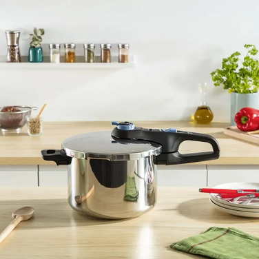 Tefal Скороварка Secure Trendy, 4л, з паровим кошиком, нержавіюча сталь, пластик