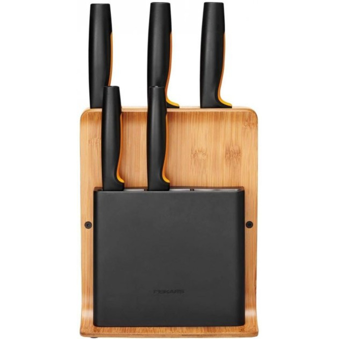 Набор ножей Fiskars Functional Form с бамбуковой подставкой 5 шт (1057552)