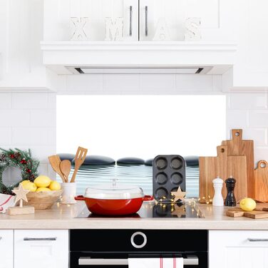 Дизайнерський кухонний фартух з алюмінієвого композиту, кухонний фартух, товщина 3 мм, 60x100 см, (Waterstones)