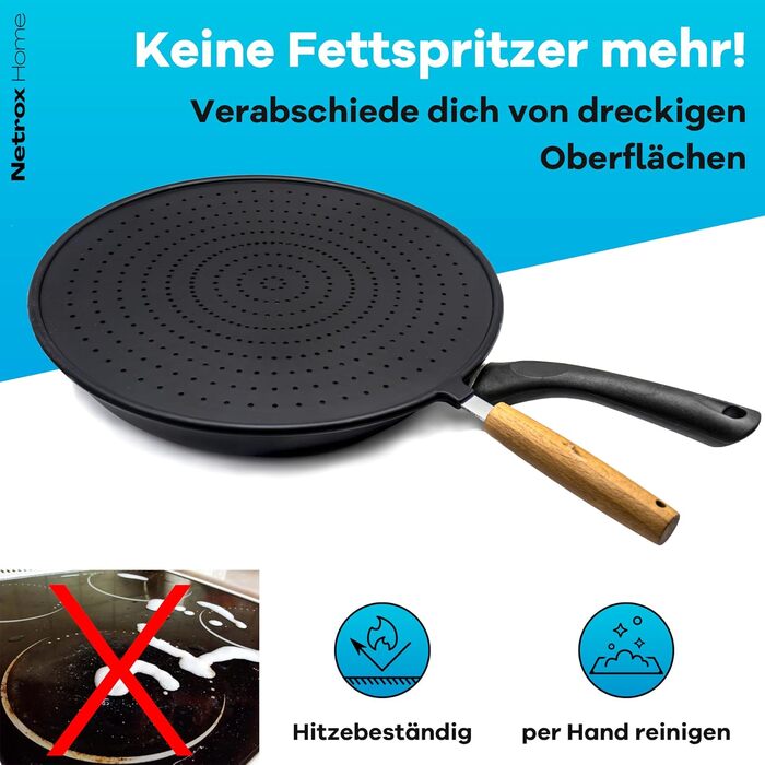 Силіконова сковорідки із захистом від бризок до 30 см Netrox