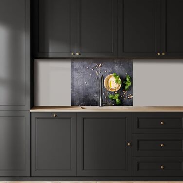 Кухонний фартух 60x80 см Самоклеючий захисний екран для кухні Кухонний фартух Кухонні фасади Кухонні фартухи Кухонна стіна Вода - Пейзаж - (Десерт - Базилік, 60 x 80 см)