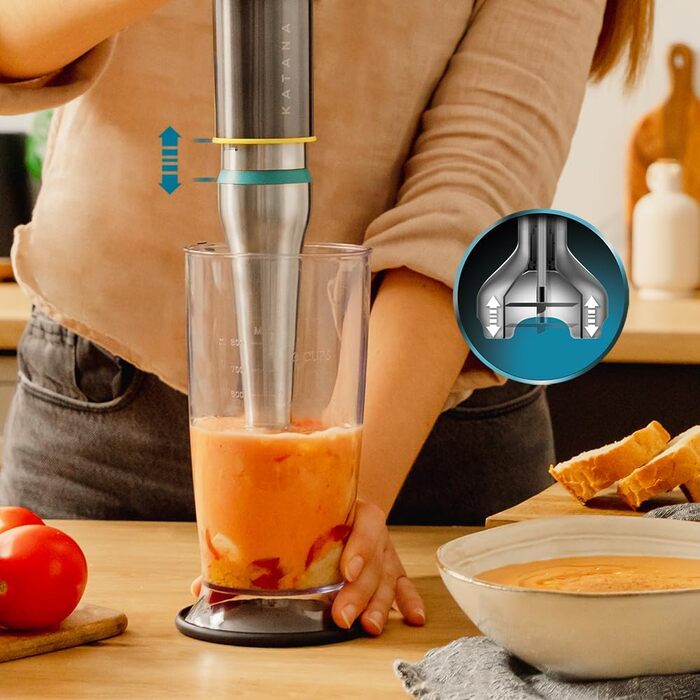 Ручний блендер 1500 Вт Katana TotalDestroy сірий з мірною ємністю 800 мл Cecotec