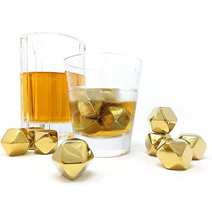 Набір охолоджувальних каменів для віскі з нержавіючої сталі у формі ромбів Ulalaza