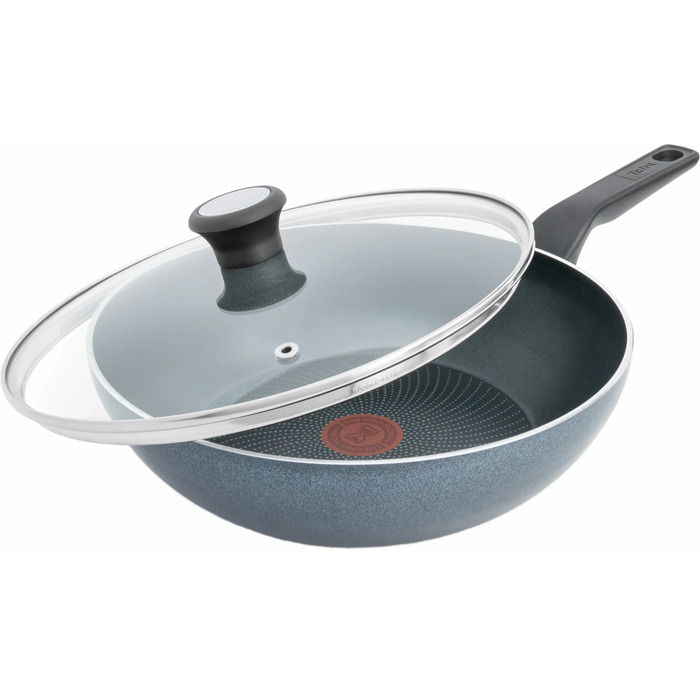 Tefal Сковорода ВОК з кришкою Generous Cook, 28см, алюміній, бакеліт, скло, чорний