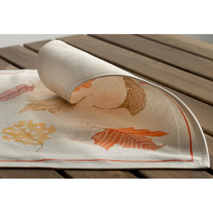 Бавовняні килимки для серветок, набір з 4 шт. , декоративні килимки для серветок, пасхальні килимки, що миються, для свят, вечерь, весни, літа (33 см x 48 см) (13 - Кольори осені), 39Hermine 100