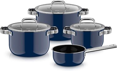 Набір каструль зі скляними кришками, 4 предмети, Tim Raue Edition, синій Fusiontec Mineral Pro WMF