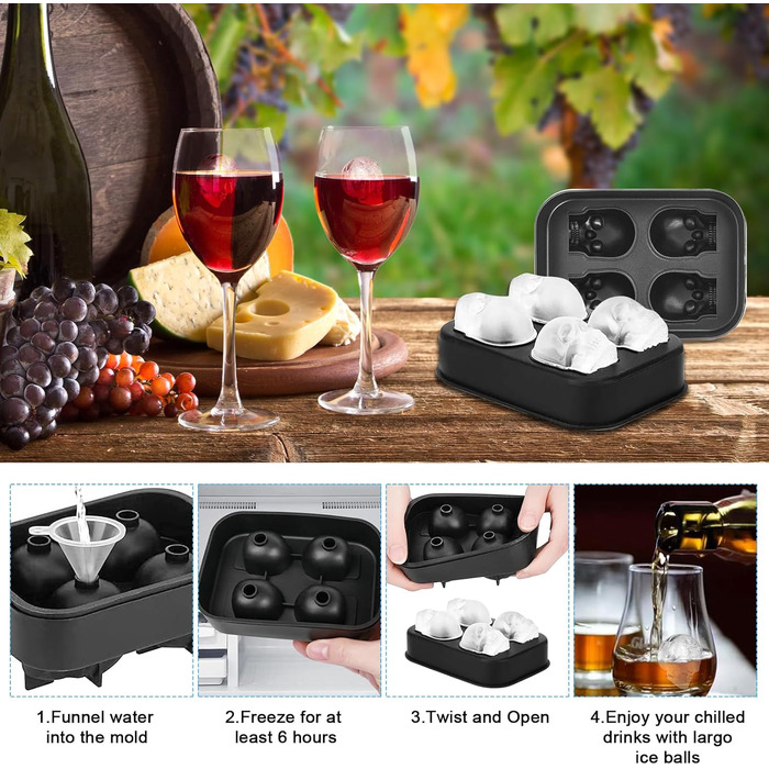 Набор из 10 предметов включает в себя 3 стакана с изображением черепа BITEFU