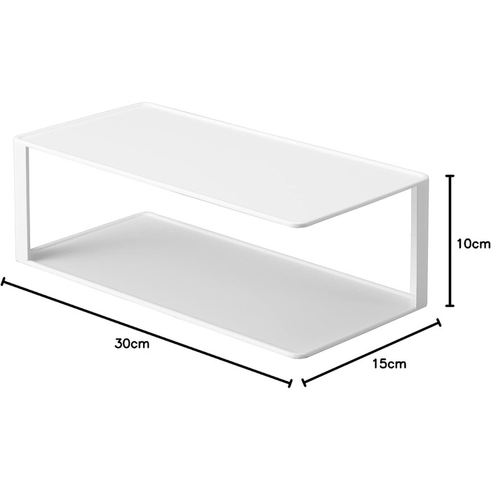 Прямокутна підставка для посуду Yamazaki 5641 TOWER, біла, сталева, мінімалістичний дизайн