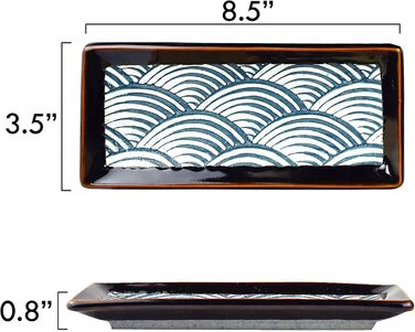 Набір посуду для суші на 2 персони, 8 предметів, Синя хвиля Artcome
