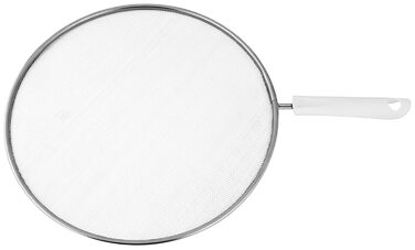 Захист від бризок Fackelmann ARCADALINA, кришка із захистом від бризок для сковорідок діаметром до 28 см, сито із захистом від бризок для смаження без бризок жиру (колір сріблястий/білий), кількість