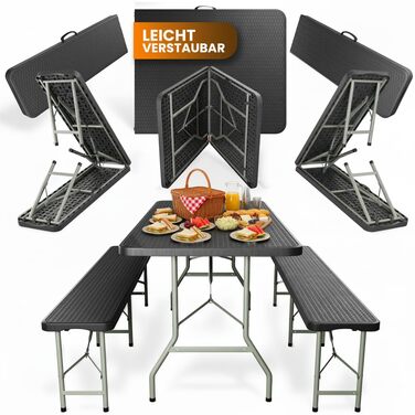 Складной набор со столом и 2 скамейками для кемпинга Rosentahl Skyfold