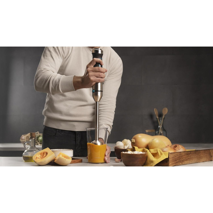 Ручний блендер 1500 Вт Power TitanBlack 1500 XL з аксесуарами, набір 7 предметів TotalMix Cecotec