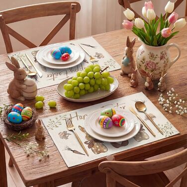 Набор из 4 пасхальных ковриков с милым кроликом 30 х 45 см YEAMLTE