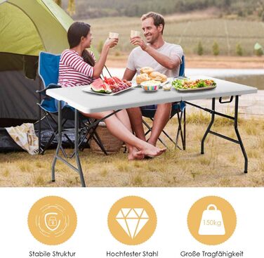 Складной кемпинговый стол 157 х 74 х 74 см RELAX4LIFE