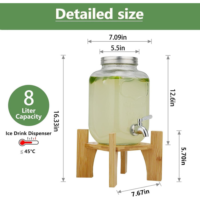 Диспенсер для напитков со стойкой 8 л Hiziwimi