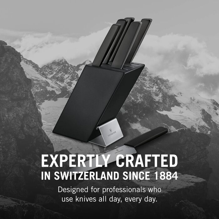 Набір кухонних ножів з дерев'яний блок для зберігання 7 предметів Victorinox