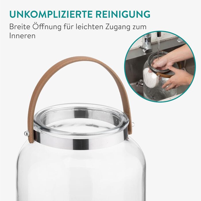 Диспенсер для напоїв скляний з дерев'яною підставкою 5,6 л Navaris