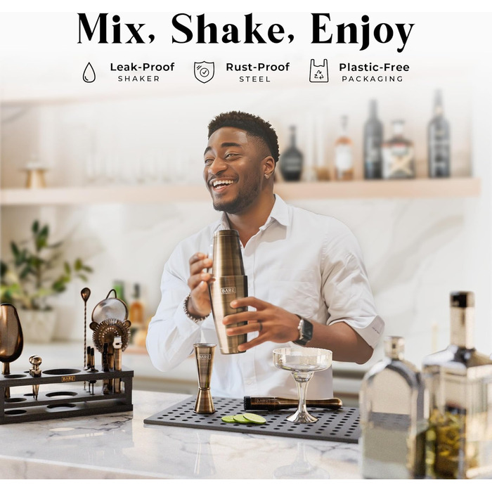 Набір для коктейлів 16 предметів латуний Bare Barrel