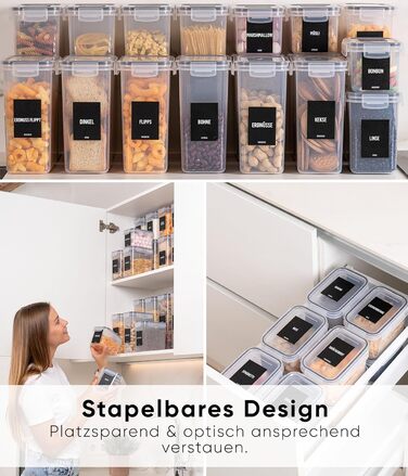 Набор из 24 контейнеров для хранения, прозрачный/черный XL Deco haus