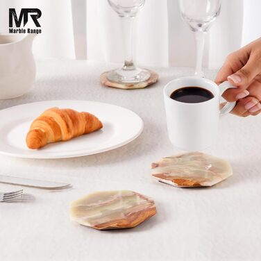 Елегантні мармурові підставки під склянки 6 шт MARBLE RANGE