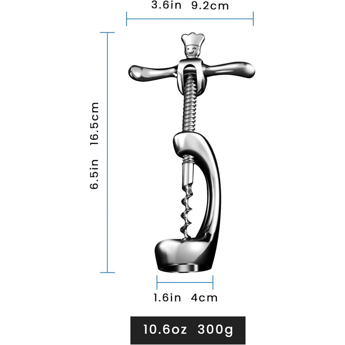 Відкривач для вина з нержавіючої сталі 16,5 х 9,2 см Gourmet Easy