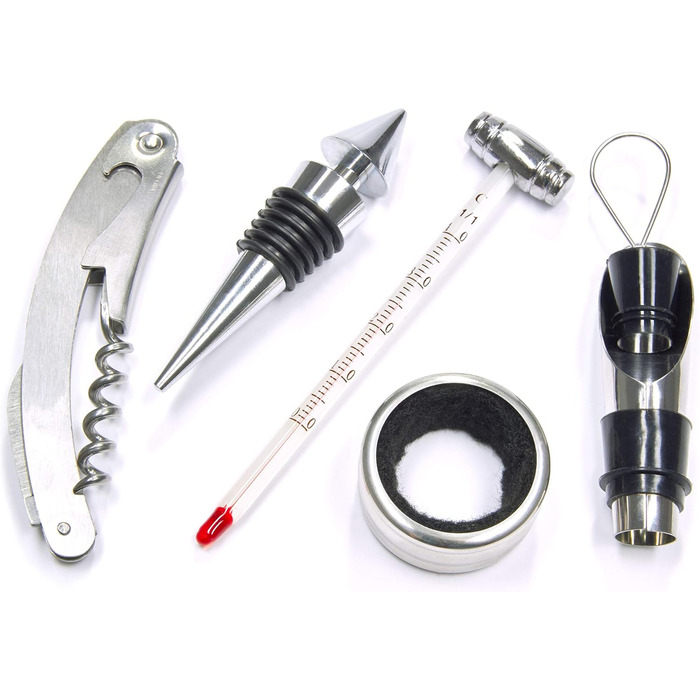 Набір сомельє 6-в-1 з дерев'яною скринькою для вина BRUBAKER