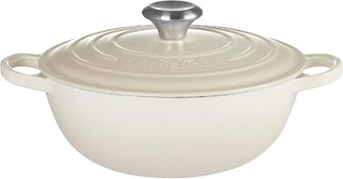 Чавунна каструля Le Creuset Signature La Marmite, 24 см, 4,1 л, колір Meringue (підходить для всіх типів плит, включаючи індукційні)