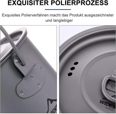 Велика чашка для кемпінгу 750 мл widesea