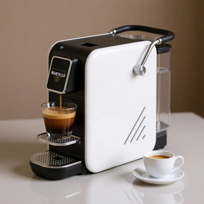 Кофемашина капсульная белая Smart Martello и набор из 200 кофейных капсул Martello