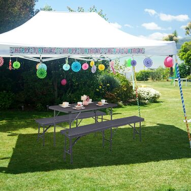 Раскладной стол для кемпинга 118 х 60 х 74 см серый Relaxdays