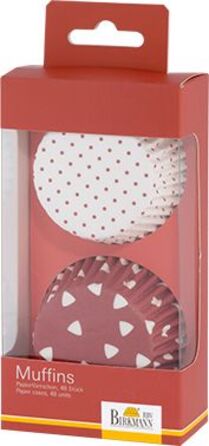 Набір форм для випічки маффінів, 48 шт, 7 см, червоний / білий, Colour Splash RBV Birkmann