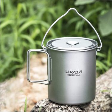 Туристический титановый котелок с крышкой 750 мл Lixada