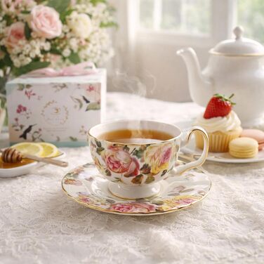 Керамічна чайна чашка з блюдцями та ложками (Herbst)