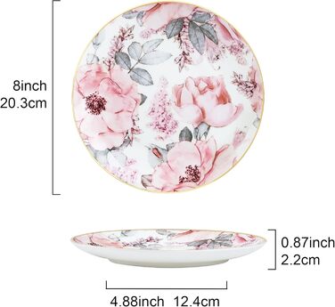 Тарілка для салату з кістяного фарфору 20 см 4 шт fanquare