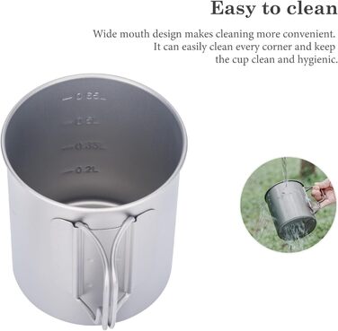 Титановая кружка с крышкой и складной ручкой для кемпинга 750 мл Boundless Voyage