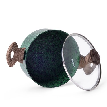 Кастрюля со стеклянной крышкой Fissman MALACHITE 24x10,9 см на 4,7 л (4319)