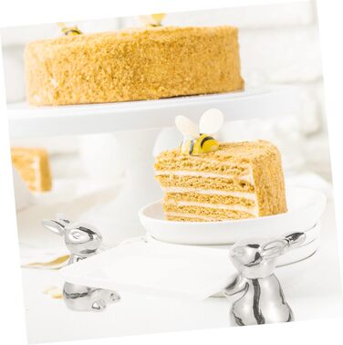 Керамічний піднос з милим кроликом срібний VICASKY