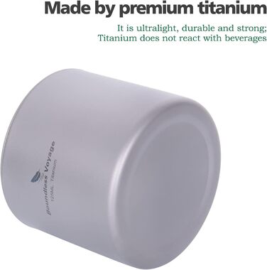 Титановий кухоль двошаровий ізольований 125 мл iBasingo